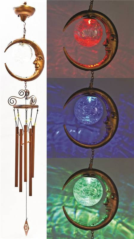 Chime Wind Solar Moon Led Cu