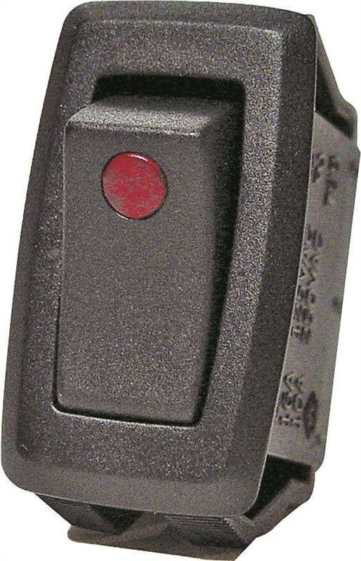 Blk Rocker Red Led Dot-32a