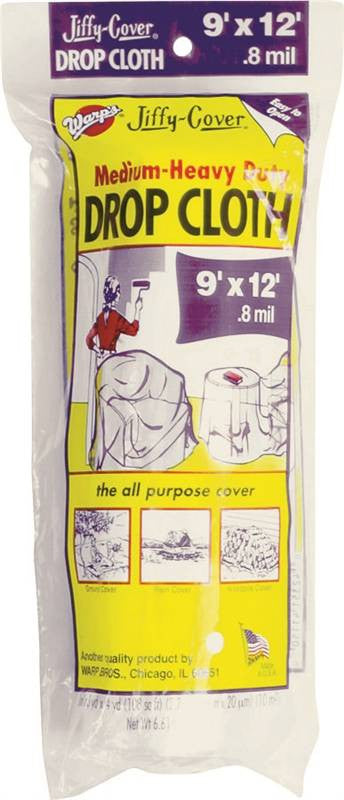 Cloth Drop Plstc .8mil 9x12ft