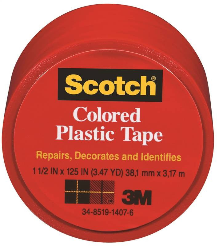 Tape Plastic Red 1-1-2x125in