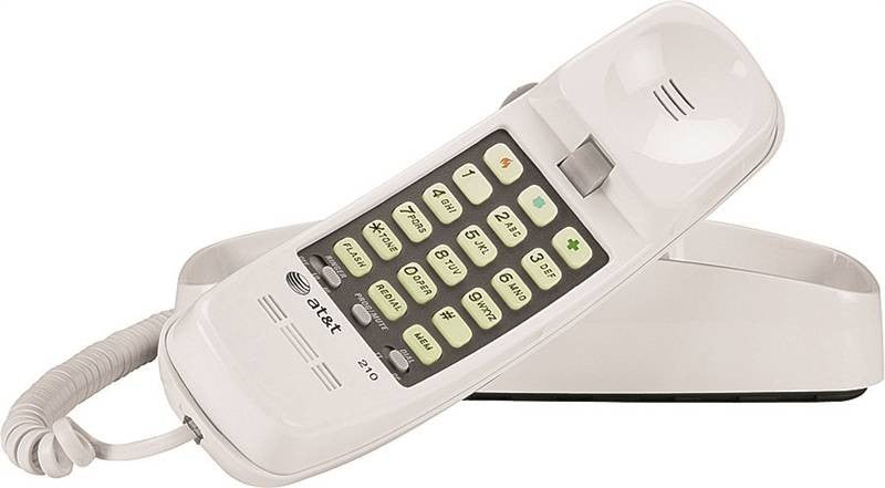 Telephone Corded Memory Lt Wht