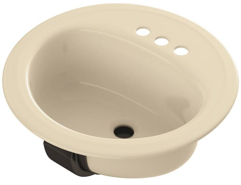 Lavatory Steel Rnd Bone 19in