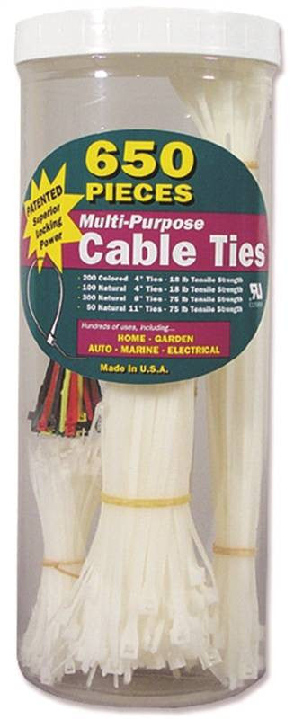 Assorted Cable Tie Canister