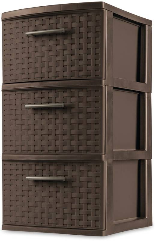 Tower 3 Drawer Weave Expresso