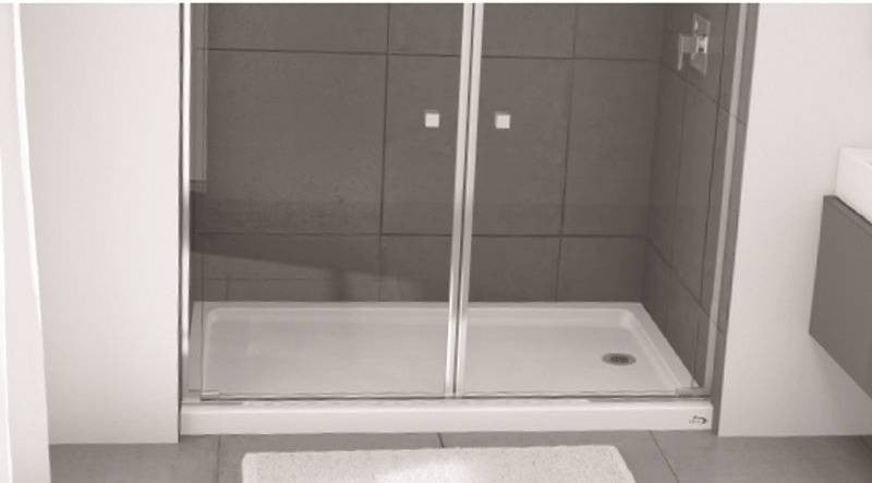 Shower Base Left Dr 30in Wht