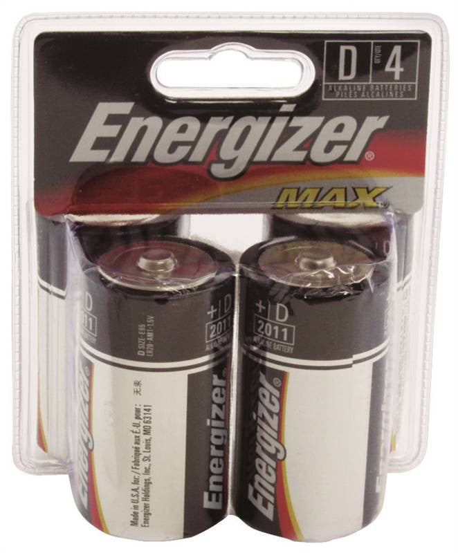 Battery Max D Alkaline 4-pk