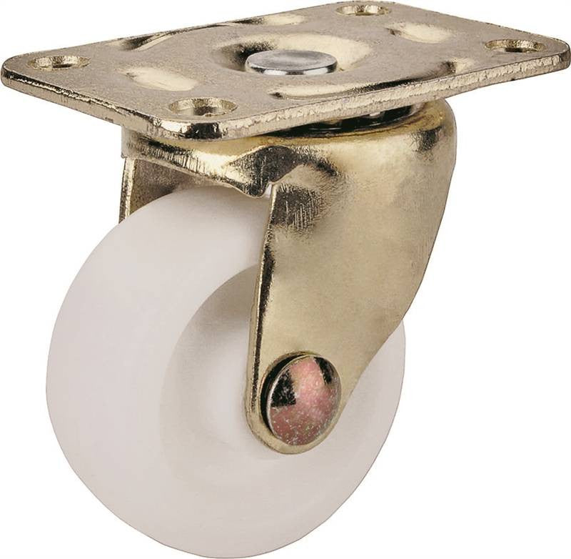 Caster Swivel 1-1-4in Wht-brs