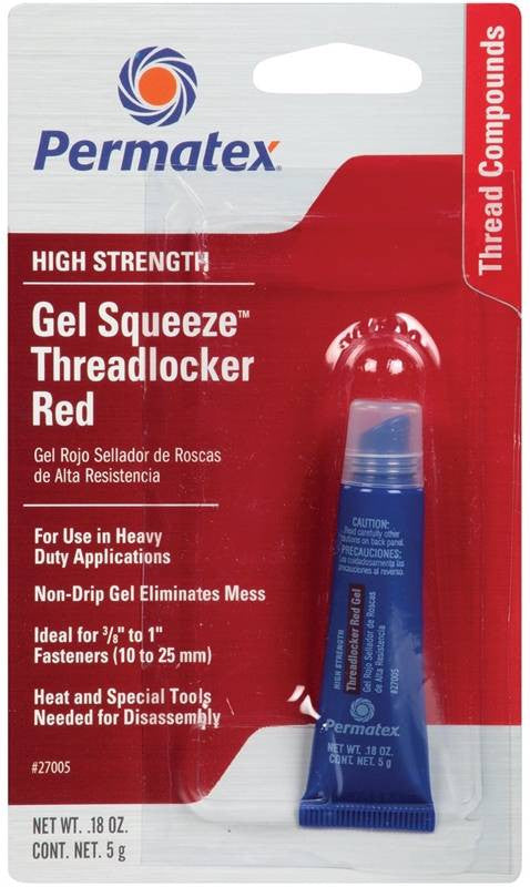 Threadlock Hghstr Red Gel 5g