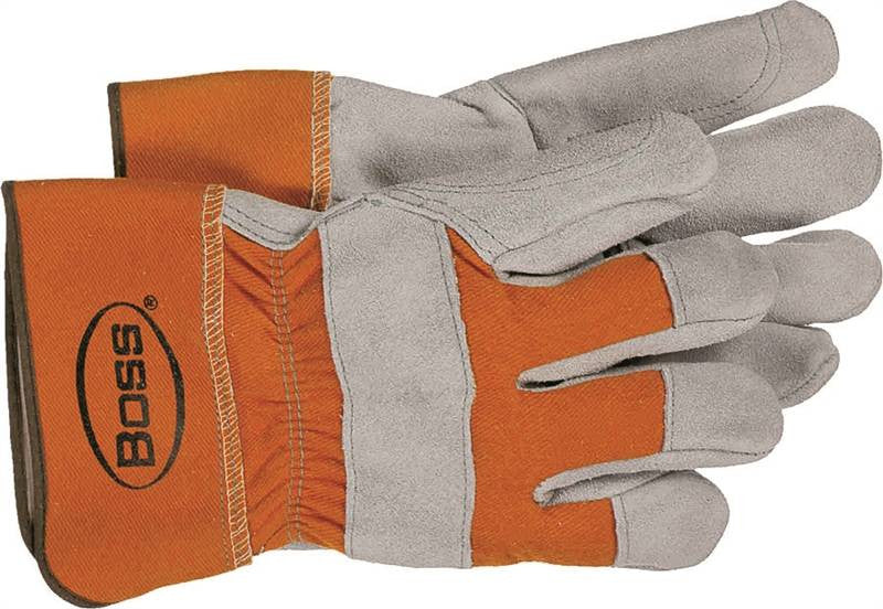 Glove Dbl Lthr Plm Org Bck Lrg