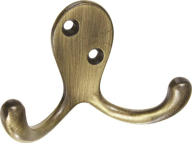 Hook Robe Double Prong Ant Brs