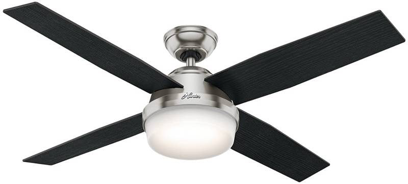 Ceil Fan 52in 4bld W-lt Br Nkl