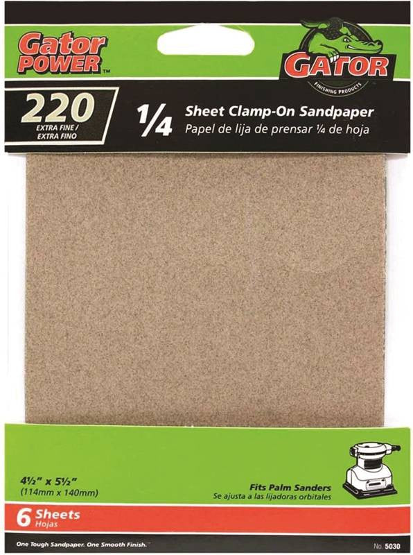220grit Alum Ox 1-4 Sheet 6pk