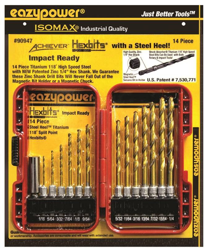 14pc Steel Heel Drillbit Set
