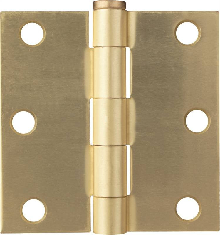 Hinge Dr Sq 3x3in Sat Brass
