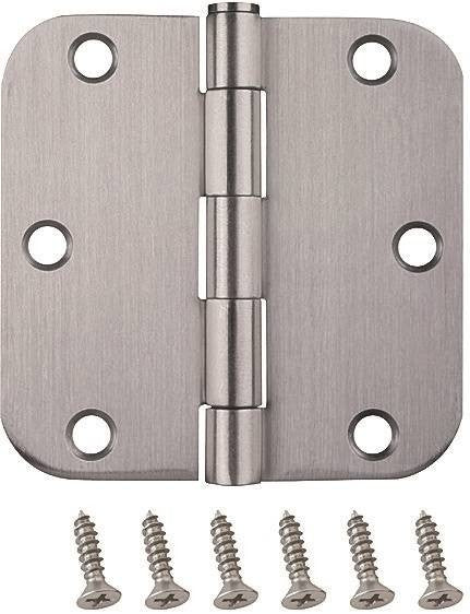 Hinge Dr Rd 3.5x3.5in Brush Ss