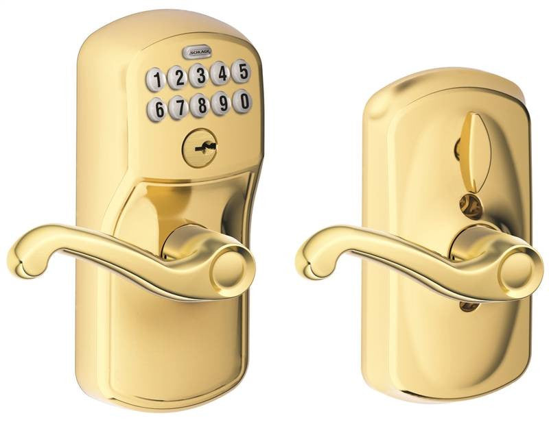 Electronic Entry Lever Lt Brss