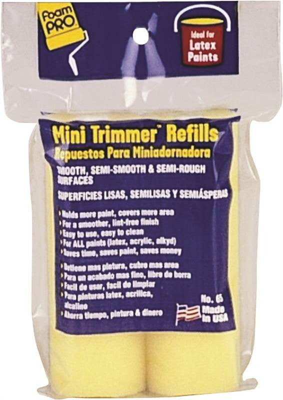 Roller Cover Foam 2pk 4x3-8in