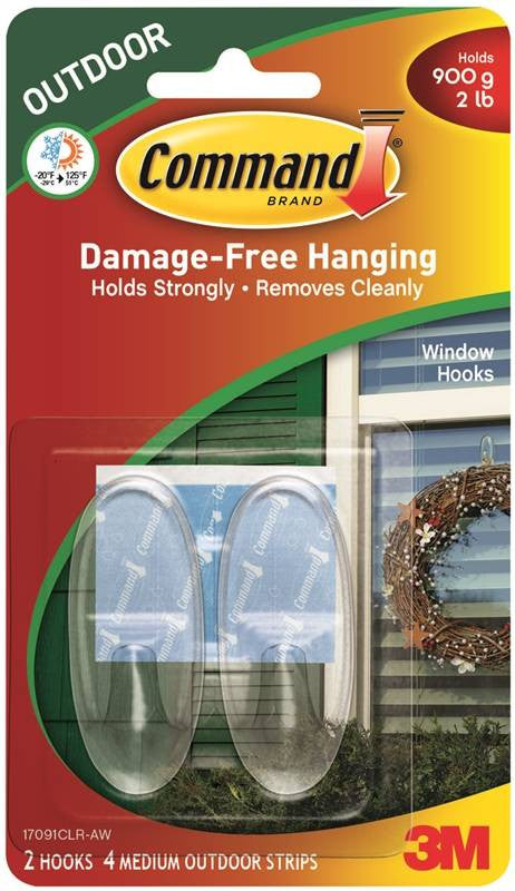 Hook Window Outdoor Clear Med