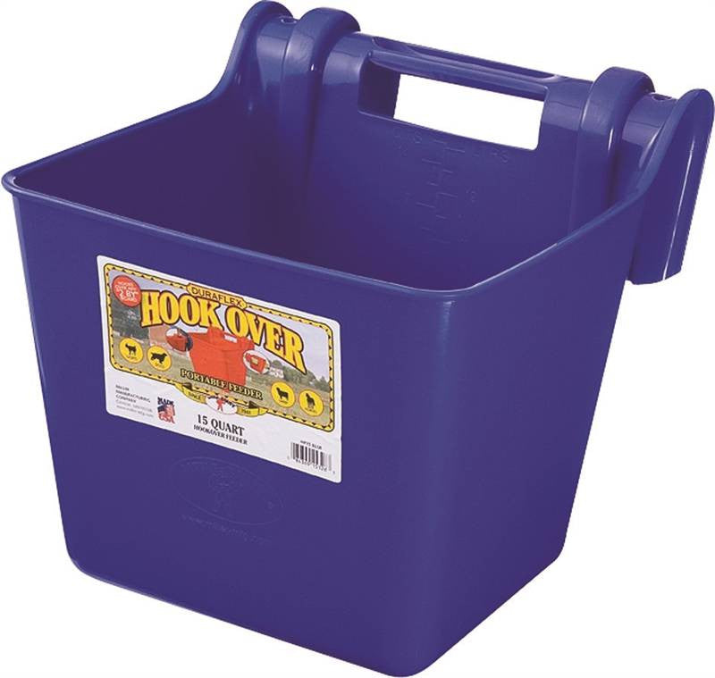 15qt Hook Over Feeder Blue
