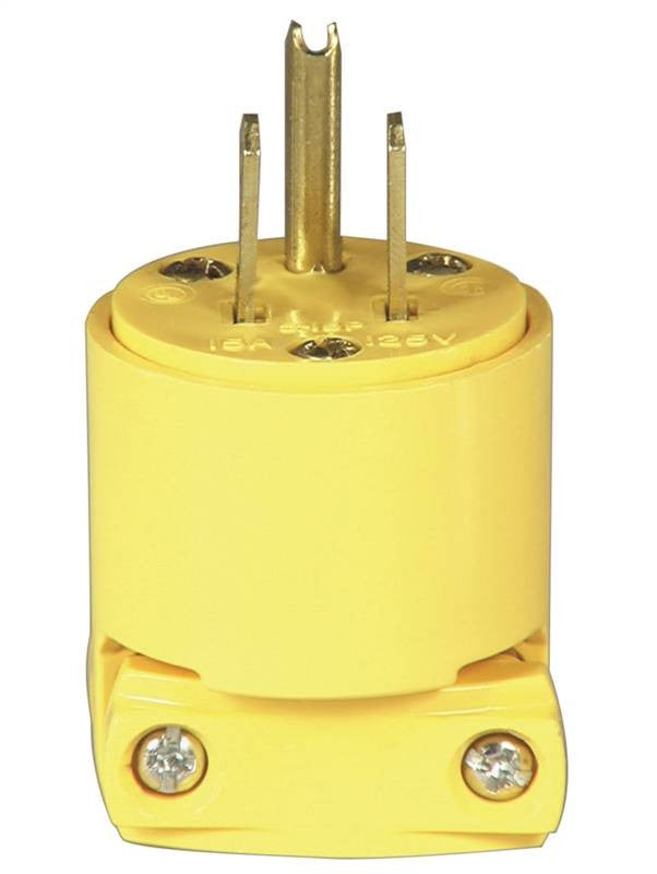 15a-120v Yel Vinyl 3wire Plug
