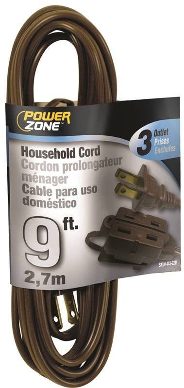 Cord Ext Indr 16-2sptx9ft Brn