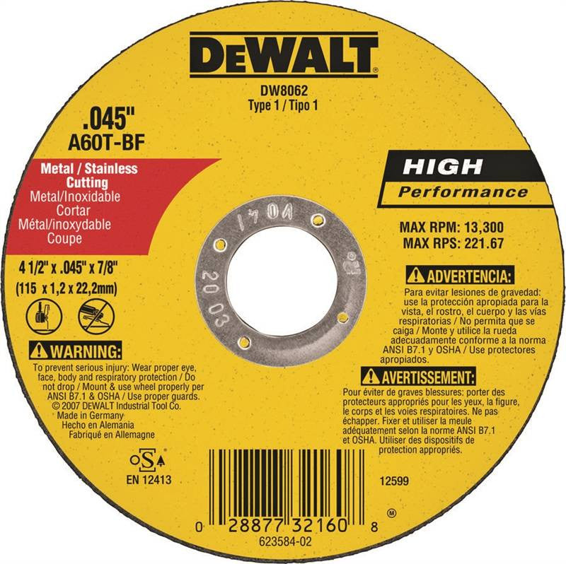 Cutoff Wheel4-1-2x.45x7-8 Metl