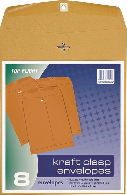 Envelopes Clasp Brn 10x13in