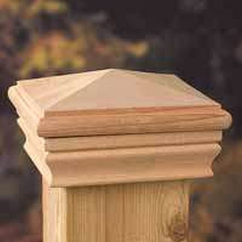 Post Cap 4x4in Pyramid Cedar