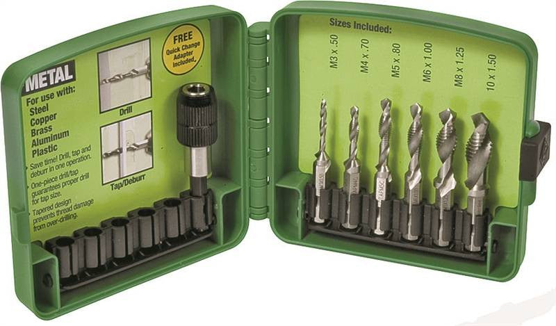 Drill-tap 6pc Set 6-32 -1-4-20