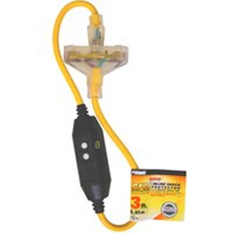 Adapter Gfci 3out12-3x3ft Yel