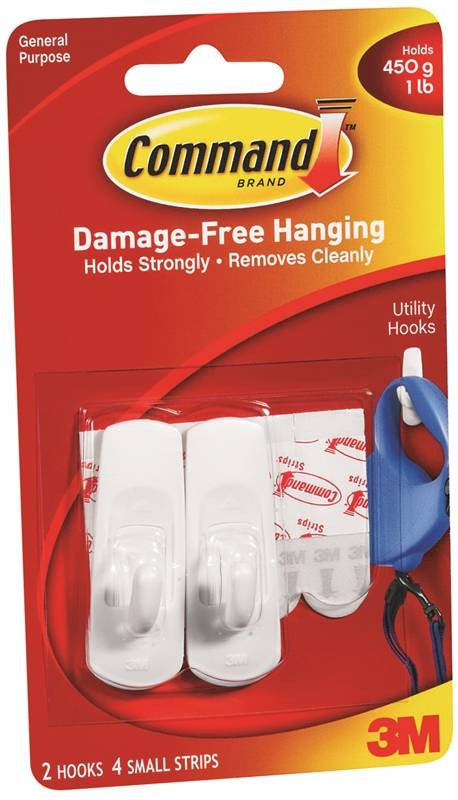Hook Utility Small W-strip Wht