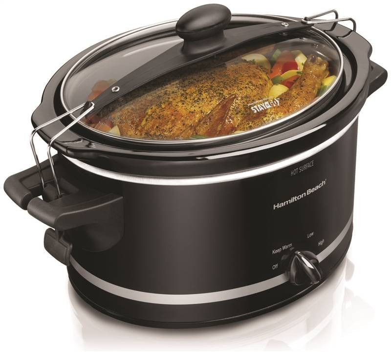 Cooker Slow Blk Clip-lid 4qt