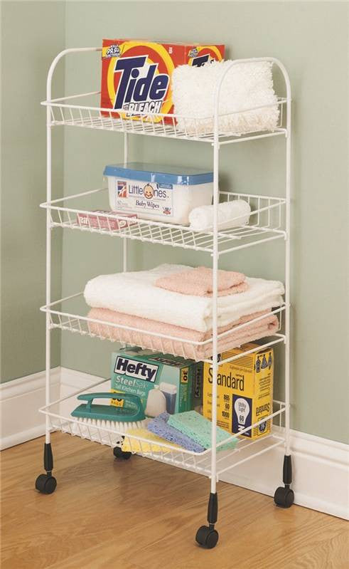 Cart Storage 4tier Steel White