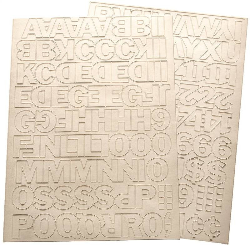 Number-letter Set 1in Vnyl Wht