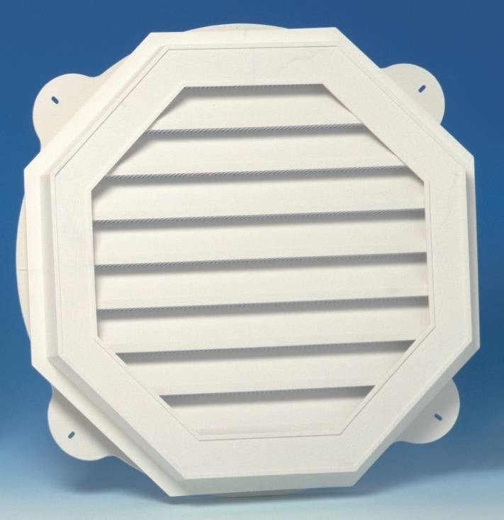 Gable Vent 22in Wht Octgn Vnyl