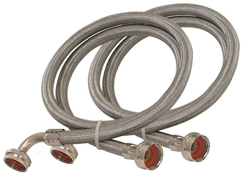 Hose Washing Mach Ss Elbow 6ft
