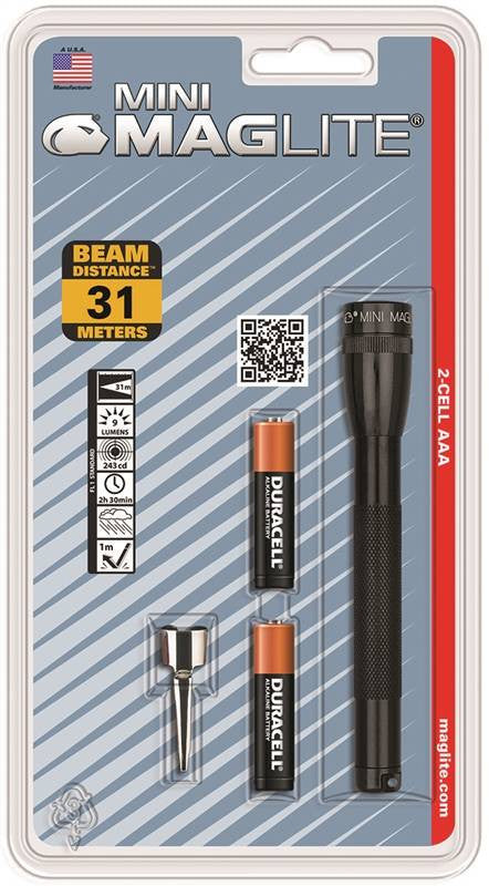 Flshlt Mini Blk W-2 Aaa Batt