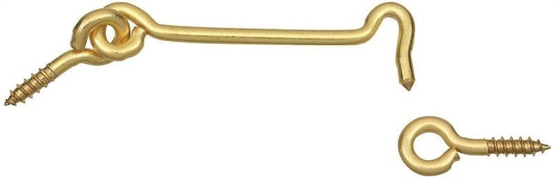 Hook-eye Solid Brs 3in Brt Brs
