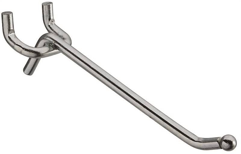 Hook Pegboard 4in Strght Zinc
