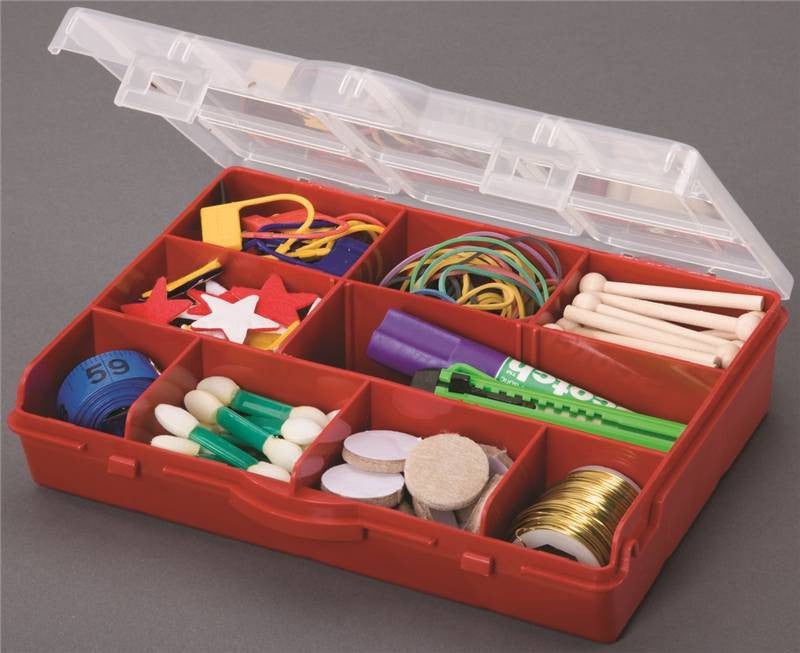 Storage Box 10 Compartment Red