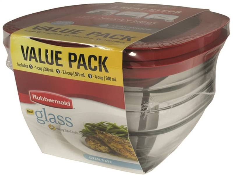 Container Food Storage Gls 6pc