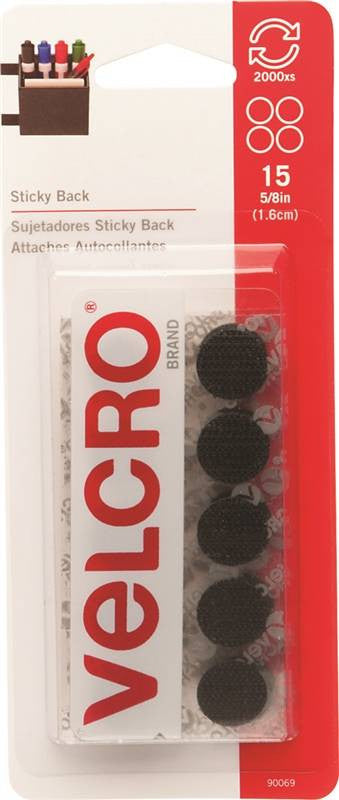 Fastener Velcro Coin 5-8in Blk