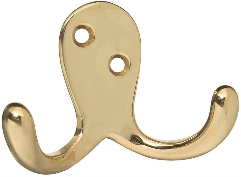 Hook Wardrobe Dbl Sb Brt Brass