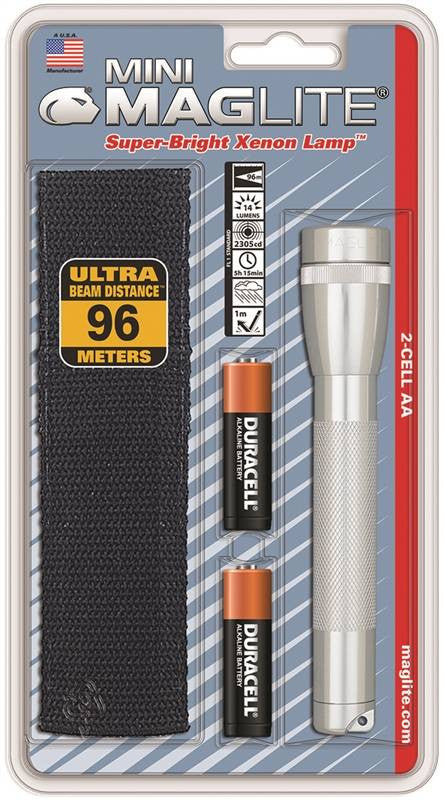Flshlt Mini Blk W-2 Aa Batt