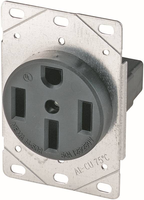Receptacle Pwr Flush 3p-4w 50a