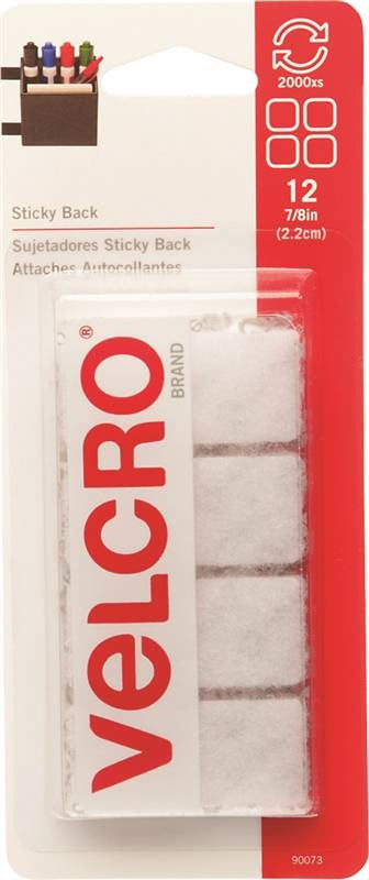 Fastener Velcro Sq 7-8in White