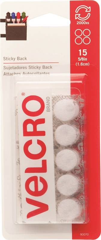 Fastener Velcro Coin 5-8in Wht