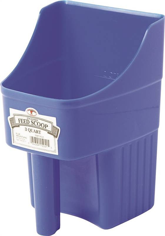 3qt Enclosed Feed Scoop Blue