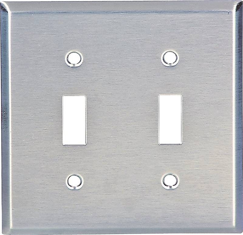 Wallplate 2 Gang Stainless Stl