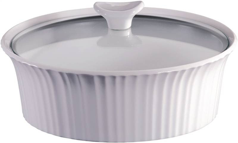 Baking Dish Fr Wht 2-1-2qt Rd